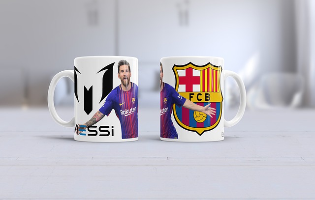 Imagem do Messi numa caneca personalizada