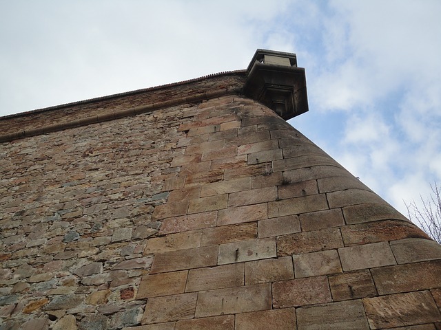 Detalhe de uma parede do castelo de Monjuïc