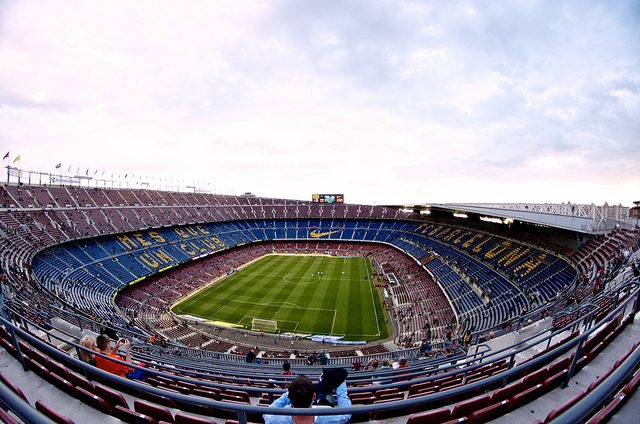 Imagem panorâmica do Camp Nou, Barcelona