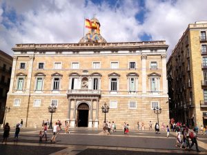 O Palau de la Generalitat de Catalunya é um dos grandes centros do bairro Gótico Imagem do Palau de la Generalitat de Catalunya