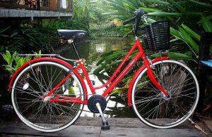 Já sabe onde comprar sua bicicleta de segunda mão em Barcelona? Imagem de uma bicicleta perto de um lago