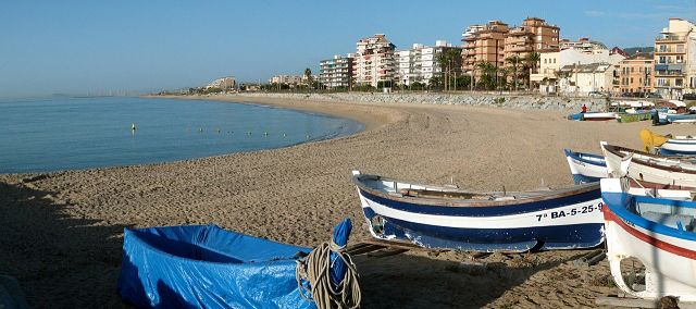 A vista da praia em Maresme