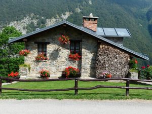 Casa de férias com flores