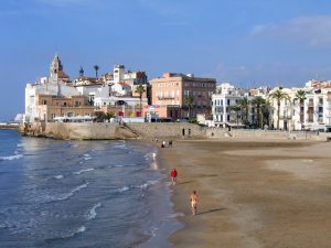 Praia na região de Sitges, próxima à Barcelona