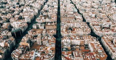 Vista aérea dos prédios de Barcelona