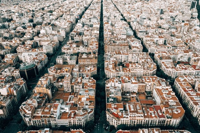Vista aérea dos prédios de Barcelona