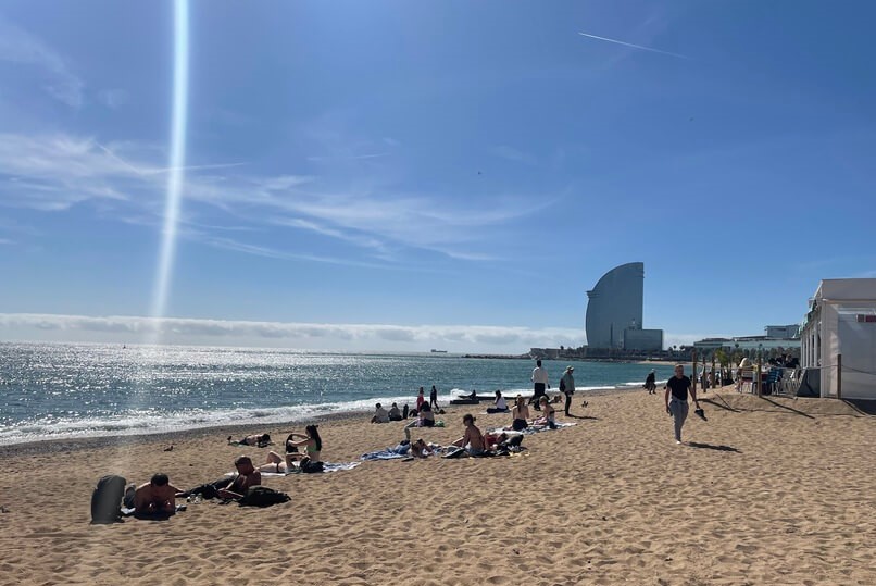 Praia de Barceloneta em Barcelona