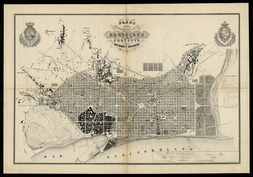 Plano Cerdà do Eixample de Barcelona