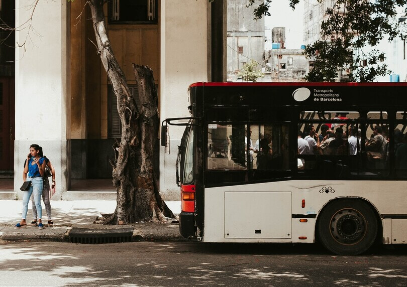 Autocarro na cidade de Barcelona